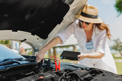 Bolt 58830 ACDC Portable Car Battery Jump Starter | 58.8Wh USB Power Bank with AC Outlet, Emergency Floodlight & Charger, Jumps Cars Suvs & Trucks, Powers Phones & Laptops, TSA Approved — Gray