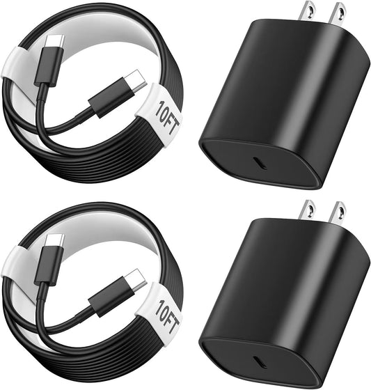 Phone 17 16 15 Pro Max Charger Fast Charging, 10 FT Long USB C Charger Cord with 20W Type C Fast Phone Charging Block for Phone 17/17 Pro/17 Pro Max/Air, for Phone 16 15 Pro Max Plus, Ipad, Android