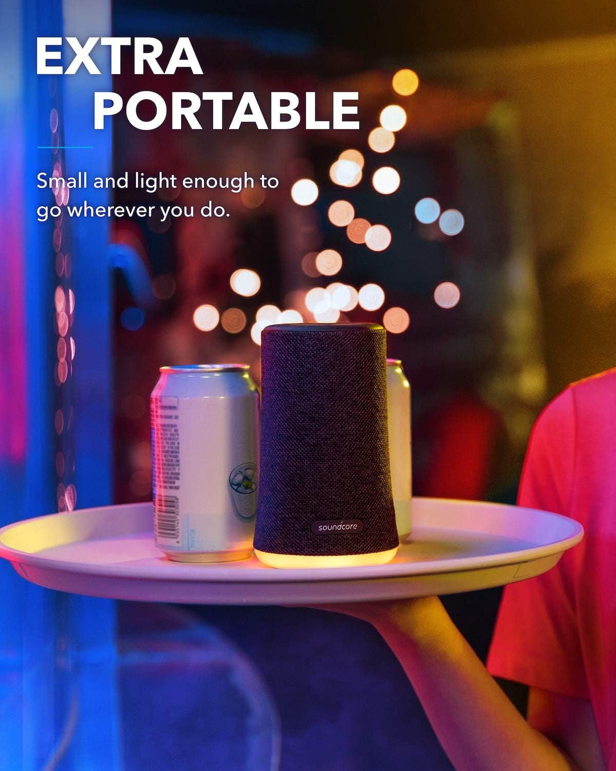 Flare Mini Bluetooth Speaker, Outdoor Bluetooth Speaker, IPX7 Waterproof for Outdoor Parties, LED Light Show with 360° Sound and Bassup Technology2